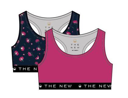 The New sports bh / begynder bh - 2-pak - hot magenta pink/navy